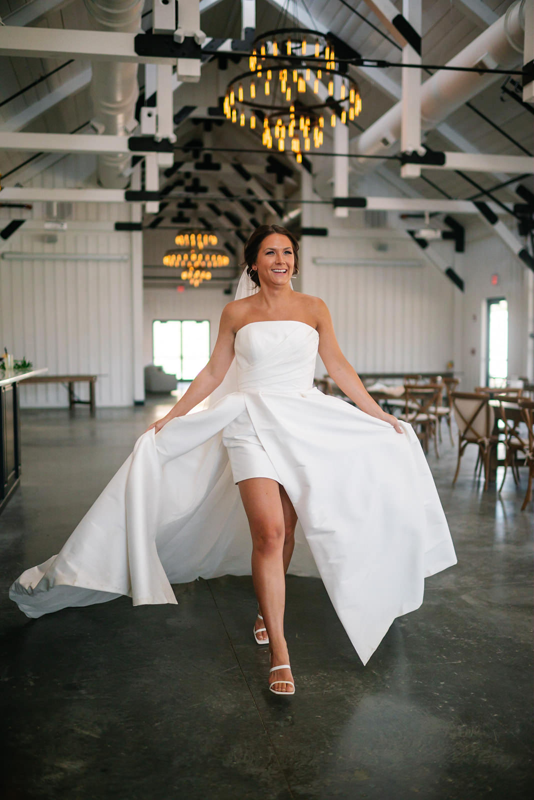 Bride in her wedding dress