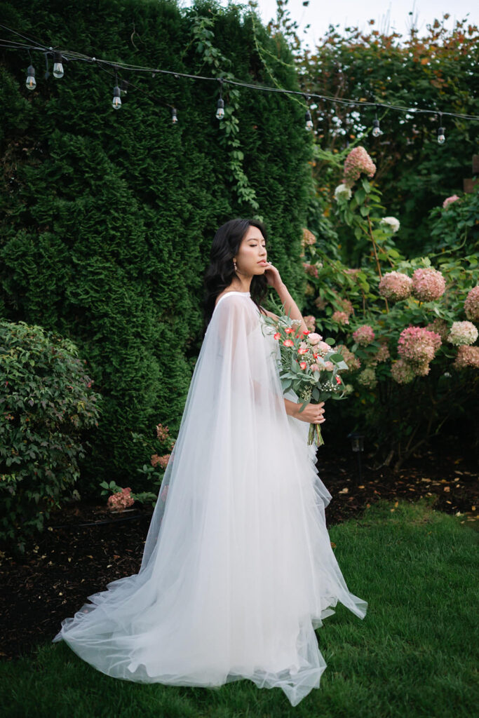 Bridal Portraits at Cape Horn Estate Wedding Venue in Washington