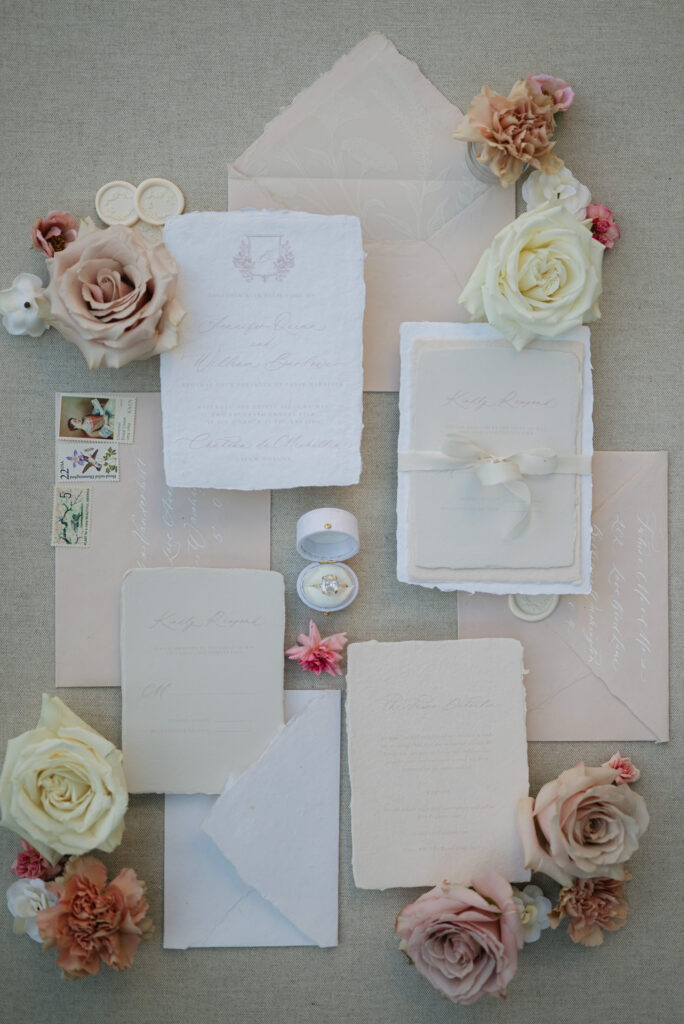 Pink Luxury Wedding Stationary Flatlay