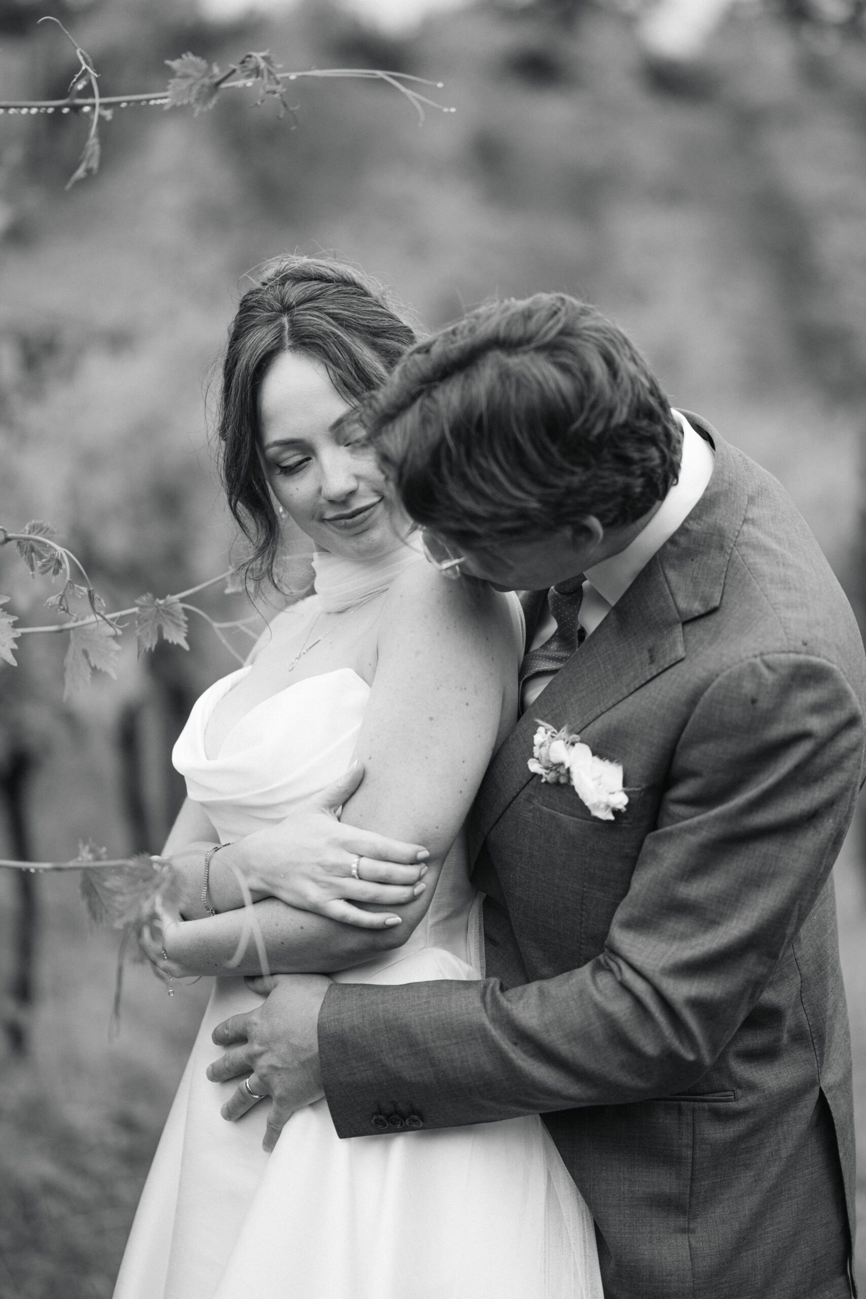 Bride and Groom Portraits, Elegant Oregon Winery Wedding
