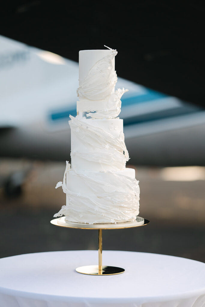 Chic Airport Runway Wedding Editorial Cake